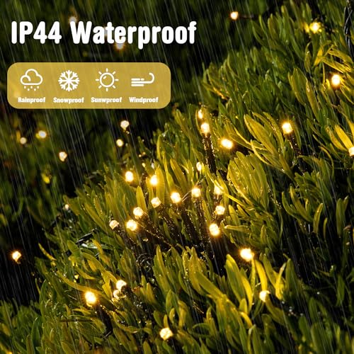 JMEXSUSS 66ft 200 LED Outdoor Christmas Lights, Warm White Christmas