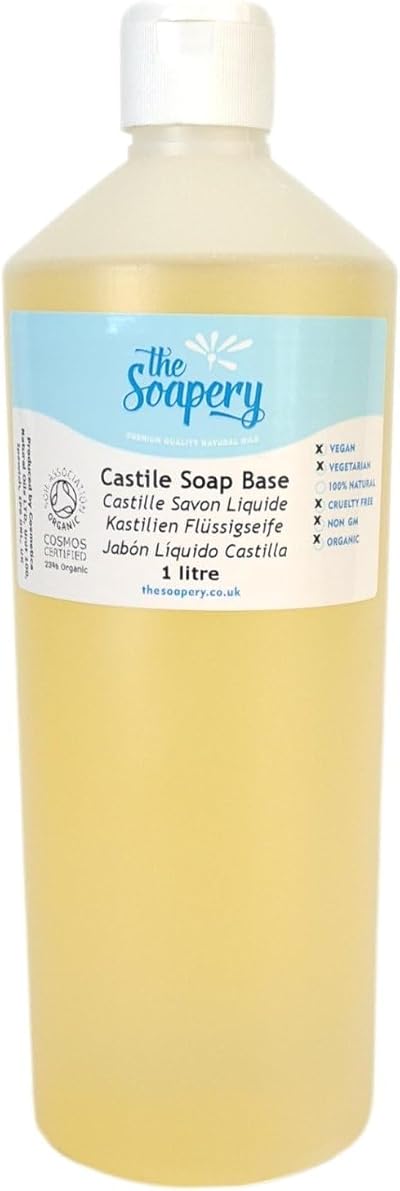 The Soapery Castile Liquid Soap Base 1 Litre Organic Free SLS SLES Paraben