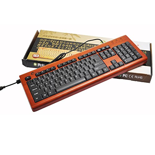 Sengu Bamboo Cored Keyboard, Full Size USB Wired Keyboard for Laptop, Computer (KU0002) - Thumbnail 3