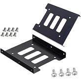 SSD HDD Holder 2.5 to 3.5 Mounting Bracket Hard Drive Adapter (2 Pack) (Black)