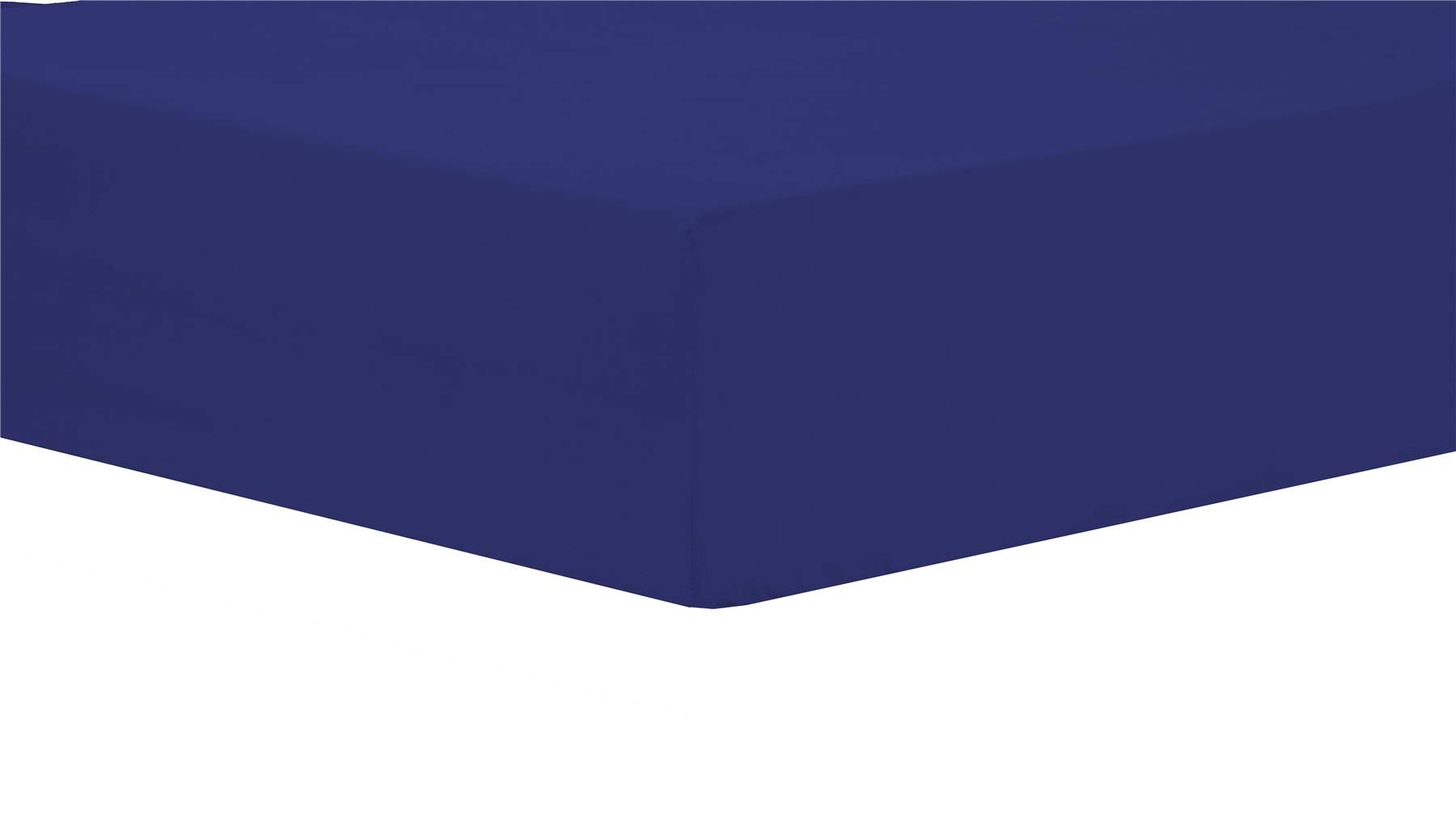 Olivia Rocco Easy Care Fitted Sheet Poly Cotton Bed Sheets, Super King Royal Blue