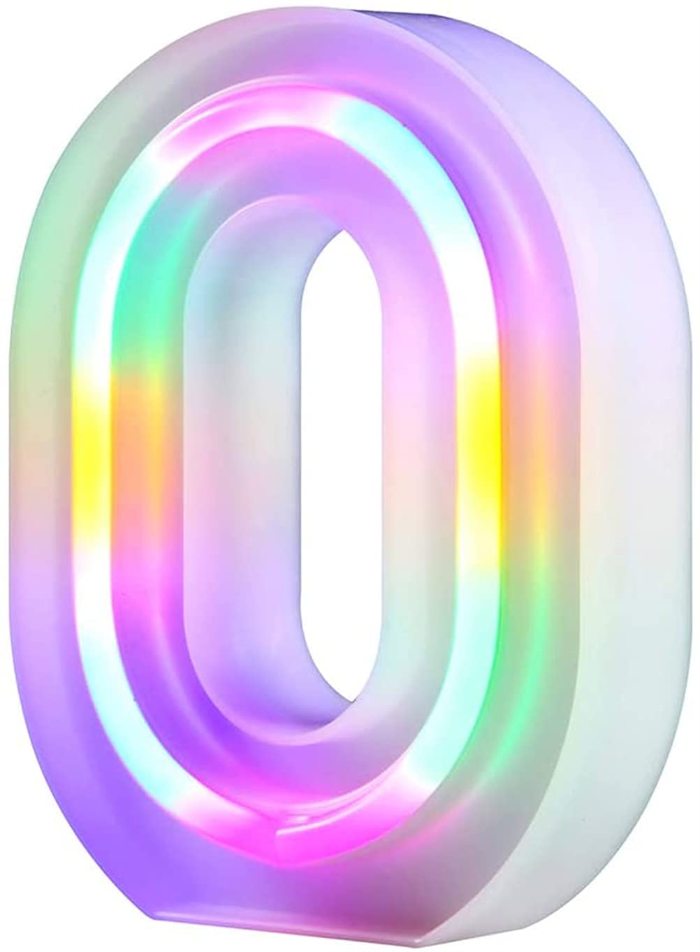 LED Letter Lights, Night Lights for Wall Birthday Party Christmas Wedding Decoration Colorful Letters (O) — image 1