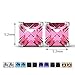 R-timer Womens Fashion Jewelry Stud Earrings Set 18K Whit-Gold Plated with Crystals from Swarovski (Square-claw)