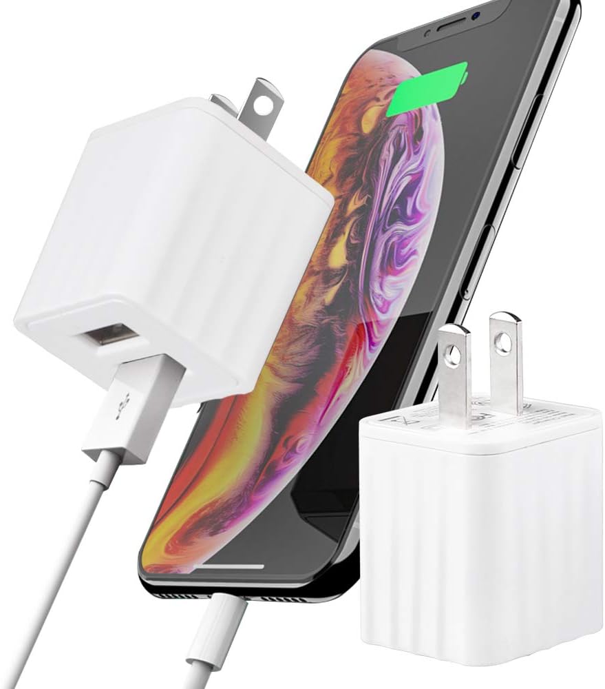 [2 Pack] Dual-Port USB Wall Charger Plug, Attom Tech High Speed 2-Port USB Charger for Home and Travel Plug Power Adapter Compatible for All USB Devices,Samsung Galaxy S6 S5 S4 S3,Smartphones,Tablets