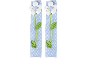 ZHU IN SY Refrigerator Door Handle Covers Washable Keep Appliance Clean for Fridge Microwave Stove Oven Catch All Stains Dust Dirty Fingerprint, Removable Refrigerator Handle Covers Set of 2 (Blue Flowers)