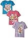 Nickelodeon Girls' Toddler Bubble Guppies G 3-Pack Short Sleeve T-Shirt, Pink/Turquoise/Purple, 4T