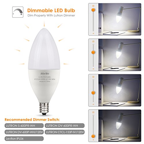 image for Albrillo E12 LED Bulb Dimmable Light Bulbs, 60 Watt Incandescent Equiv