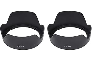 Camera Lens Hood, 2Pcs EW-83H Plastic Lens Hood Mount for EF 24-105mm f/4L is USM Lens, Black