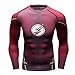 Red Plume Men's Compression Sports Shirt Cool Lightning Running Long Sleeve Tee Red