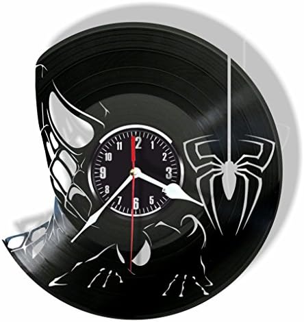 Rosidesignstudio Spiderman Comics character superhero vinyl wall clock- Modern room decor - Unique Handmade gift for friends and someone you love