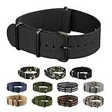 INFANTRY Nato Nylon Canvas Fabric 4 Rings Watch Strap Band Stainless Steel Buckle with 20mm 22mm