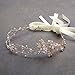 Mariell Freshwater Pearl Crystal Gold Wedding Headband Hair Vine with Ribbons