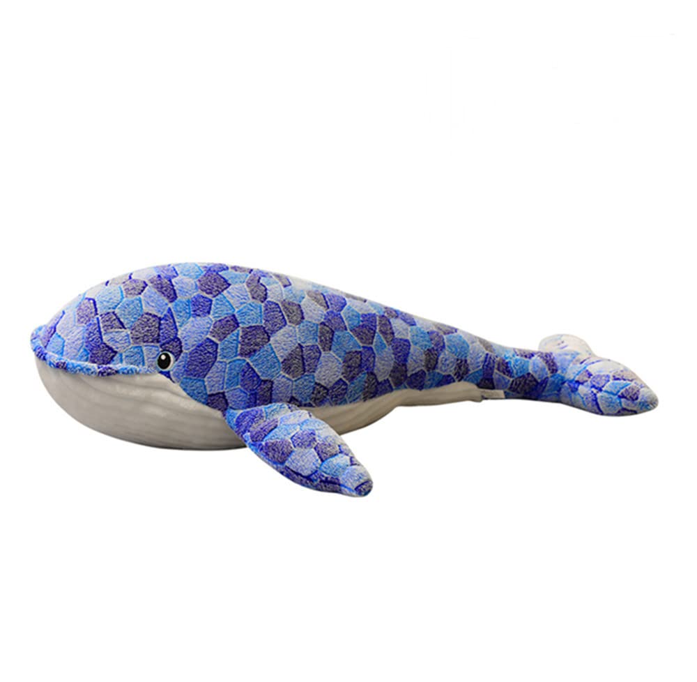 Soft Blue Whale Plush Toy, Big Blue Whale Plush Pillow, Fun Gifts for Brave Boys and Girls Room Blue Whale Decor (19.7in/50cm)