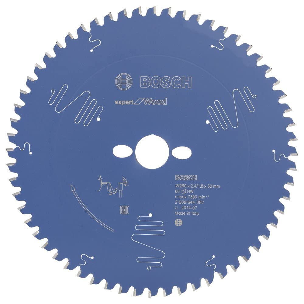 Bosch Accessories 2608644082 EXWOB 60 Tooth Top Precision Circular Saw Blade, 0 V, Blue