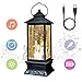 Eldnacele Snowman Christmas Snow Globe Lantern Singing and Spinning Glittering Lamp Light, 6H Timer and Plug in Sparkling Water Lantern, Christmas Home Decoration and Gift (Snowman Family)