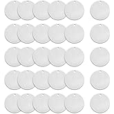 OWDEN Premium Metal Stamps Blanks,Circle 1 Inch,30Pack,Aluminum Round Metal Stmaping Blanks Tags, with a 1.9mm Hole, Thickness:1.5mm