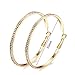JunXin Eternity Rhinestone Stainless Steel Hoop Earrings Gold Plated Silver Plated,Gift for Women and Girls (Gold)