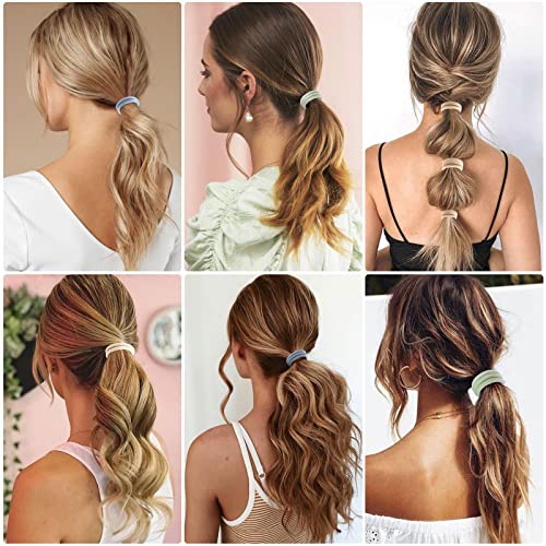200PCS Hair Ties, Ponytail Holders for Girls, Hair Ealstics for Women, No Crease Hair Bands Rubber Bands for Thick Thin Hair, Hair Accessory for Women Girls
