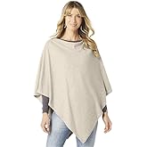 Coco + Carmen Lightweight Brushed Poncho, Taupe, Women Fashion Apparel Accessories