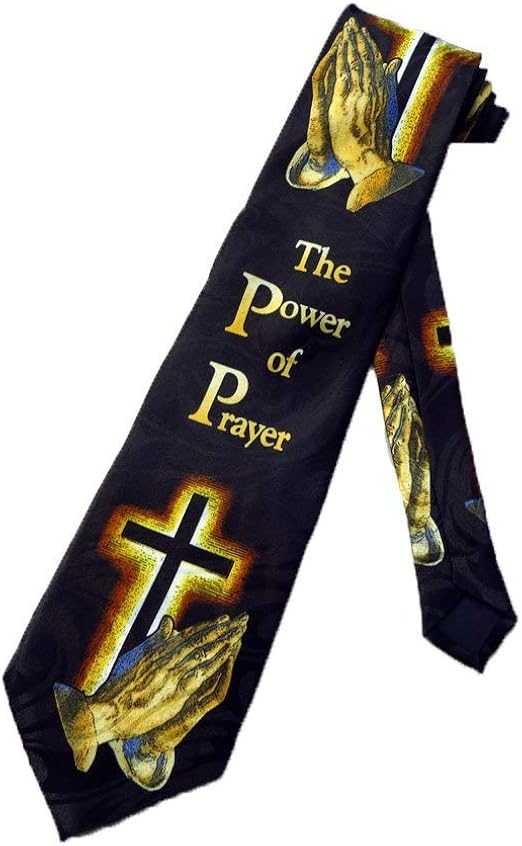 Mens Christian Power of Prayer Necktie Black Neck Tie Amazon.co.uk