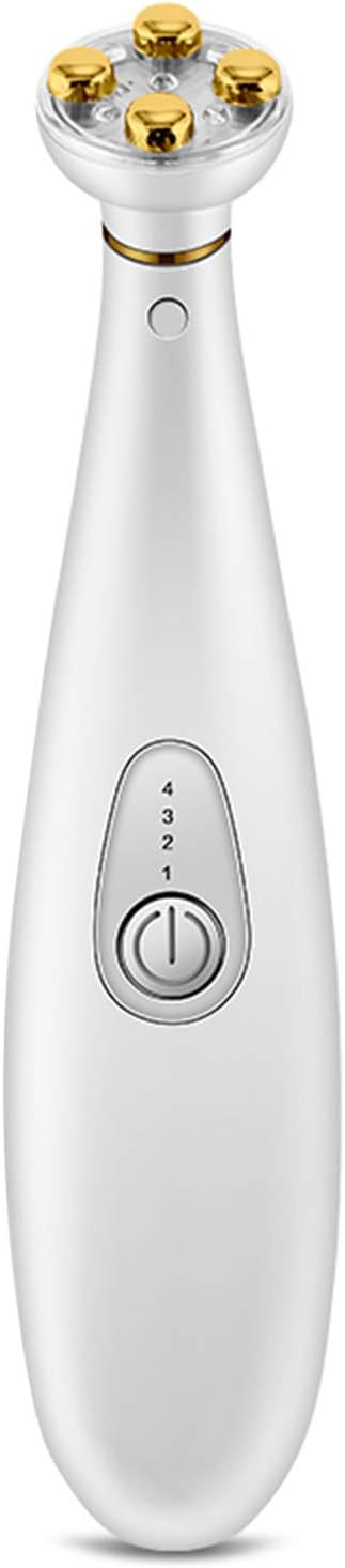 Romacci Massageador ocular com 4 modos de vibração Tratamento RF Varinha do massageador facial para olheiras Remoção de inchaço e fadiga Massagem facial recarregável para os olhos Dispositivo de beleza ocular