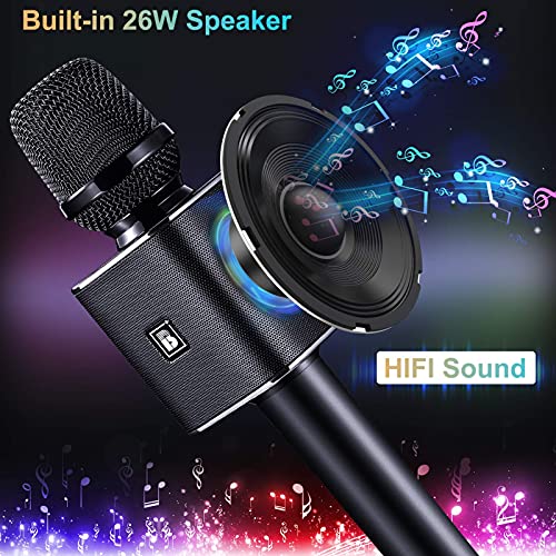 BONAOK Karaoke Microphone, Portable Wireless Bluetooth Karaoke Mic