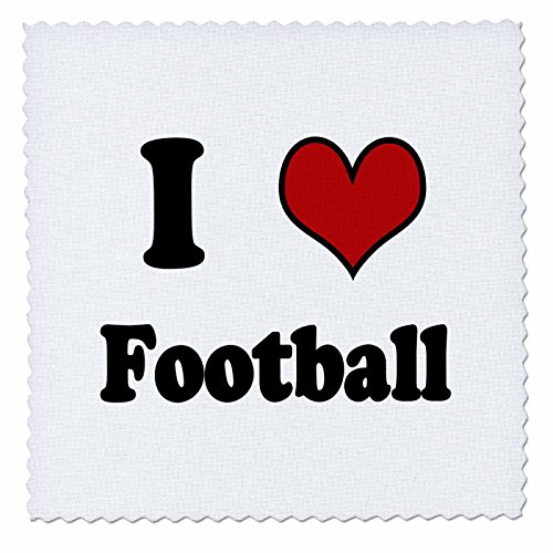 3dRose qs_163783_3 I Love Football Quilt Square, 8 by 8"