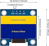ELEGOO 0.96In OLED Display 128x64 I2C 3Pcs Blue Yellow Driver for Arduino view 2