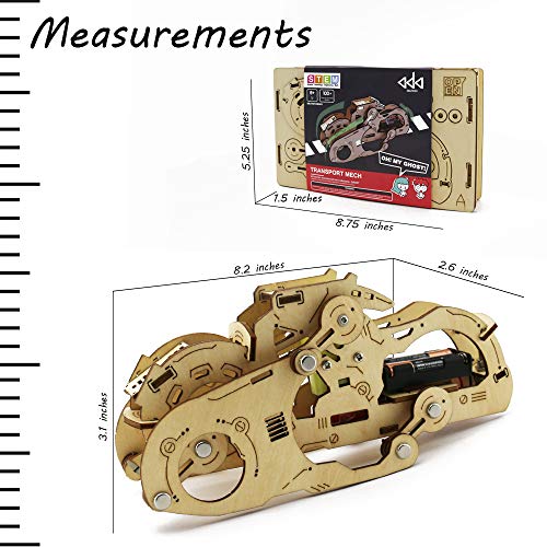 DIY Leaping Vehicle Kit - 3D Wooden Puzzle Mechanical STEM Toy - Build It Yourself Robotics Kit