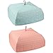 2-Pack Food Cover - Portable Thermal Pop-Up Food Cover, Collapsible Food Tent, Blue, Pink, 15 x 7 x 15 Inches