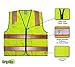 GripGlo Reflective construction Vest, Premium Quality Zipper, 6 Multi-Functional Pockets, Bright 2” Reflective Strips, Orange Trim for Maximum Visibility and Safety Size X-Large TLS-432