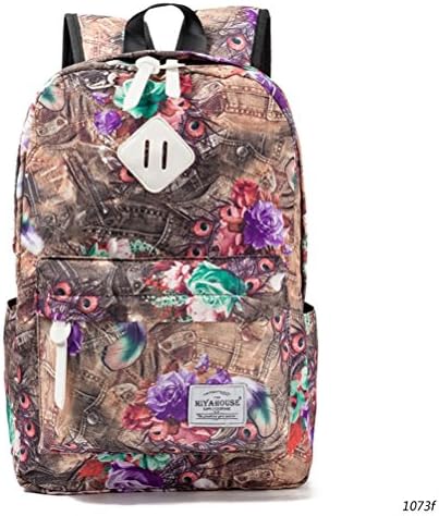 Winerbag Fashion Unique Print Backpack Female Colorful Bookbags Canvas Backpack School Bag For Girls Travel Rucksack 1073f