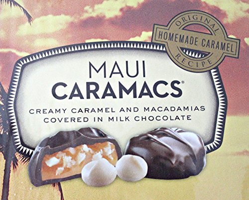 Hawaiian Host Maui Caramacs Creamy Caramel and Macadamias Covered in Milk Chocolate 6 oz Boxes (2 Boxes)