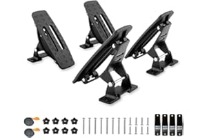 Onefeng Sports 135LB Adjustable Saddle Rack, Aluminum Rustless Kayak Roof Rack with 1.5" Width Tie Down Straps for Carrier Ca