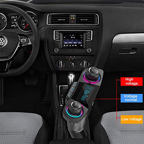 FM Transmitter,Bluetooth Car FM Audio Adapter with Hand Free Call Transmitte,mp3 player Kit Dual USB Modulator Charger for mobile phone, tablet other electronic products Smart charge 1.3 Display-BT0