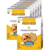 Crunchmaster Multi-Seed Crunchy, Baked Rice Crackers, Cheddar &amp; Sour Cream, Kosher, Gluten Free &amp; Non-GMO, 3.54 Ounce (Pack of 6)
