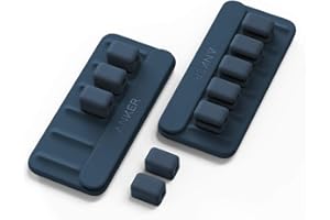 Anker Cable Management - Magnetic Cord Keeper, 5 Clips for Lightning & USB C / Micro Cables, Sticks to Wood, Marble, Metal, Glass (Blue, 2 Pack)
