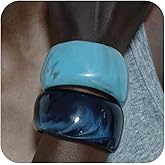 MSSIEJEW Acrylic Chunky Bangle Bracelets for Women, Irregular Acrylic Resin Bangle Geometric Cuff Wide Statement Jewelry Set