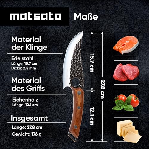 Matsato Küchenmesser Scharf, Klingenlänge 15 cm Profi, Original Kochmesser für Küche, Profi Messer aus Japanischem Stahl, Knife Perfekt zum Schneiden und Zerkleinern thumbnail 3
