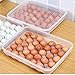 Pack Eggs Dispenser Covered Egg Holder,34 Eggs, Clear by Rekukos