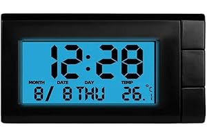 RYGRZJ Car Dashboard Digital Clock,Automobile Calendar Luminous Clock,Mini Automotive Clock,Small Digital Clock for Car Dashboard Air Vent Home Desk Office(Bue)