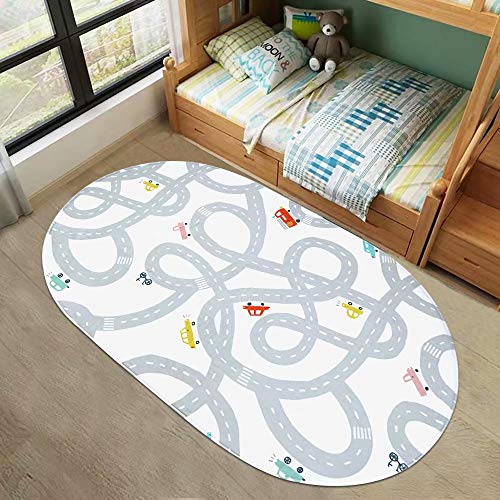 LIVEBOX-Road-Traffic-Kids-Play-Mat-4-x-6-Playroom-Area-Rug-Soft-Flannel-Children-Carpet-Great-for-Educational-Fun-with-Cars-and-Toys-Throw-Rug-for-Living-Room-Bedroom-Nursery-Best-Shower-Gift