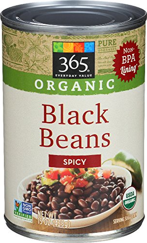 365 everyday value, organic black beans spicy, 15 ounce