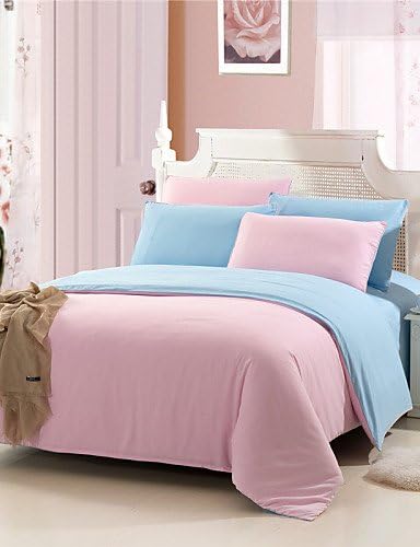 wwgy Yuxin? Pink Color Cotton Duvet Cover Sets 4 Piece Suit Comfort Simple Modern for Twin Full and Queen Bed Size , queen-pink , queen-pink