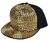 New Flat Hat Baseball Cap Hat Hip-hop Fashion Sequins (one size, golden)