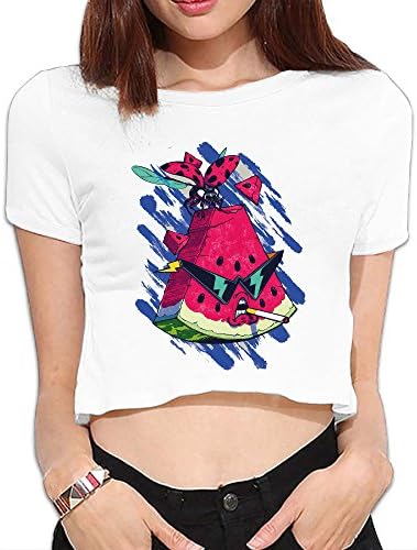 PolkBro Cool Watermelon Sexy Womens Cropped Tops Tees Short T-shirt Blouse Clubwear