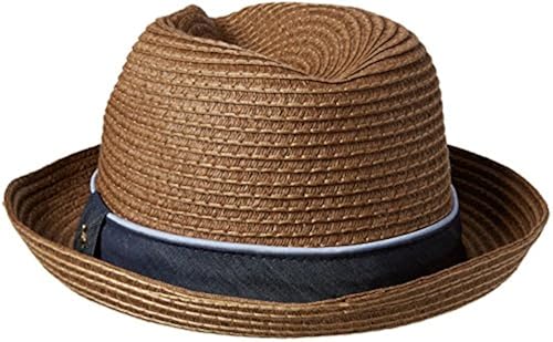 Original Penguin Men's Straw Porkpie Hat, Chocolate, Small/Medium