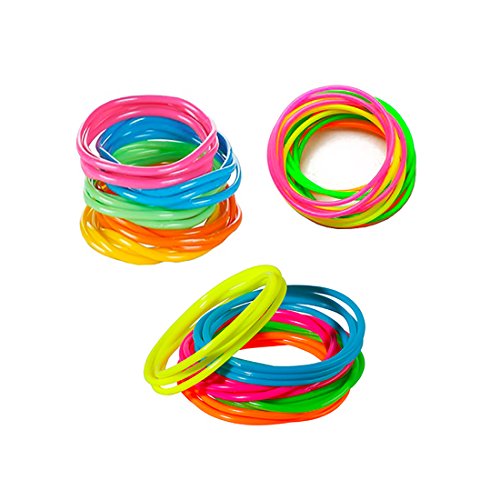 Adorox 144 Bracelets Neon Jelly Bracelets Rainbow Colors Party Favors Birthday Gifts Prizes Assorted (Assorted (144 Bracelets))