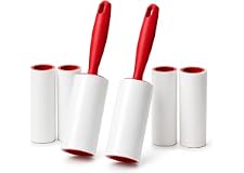 Kit 2 Rolos Adesisvos Tira Pelo + 4 Refis 180 Folhas Remoção Pelos Poeira | Remove Pelos e Fiapos, Para Roupas e Sofá, Refil Substituível, Uso com Pets, 30 Folhas por Rolo