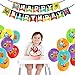 Monster Party Decorations - Monster Birthday Balloons Happy Birthday Banner Cupcake Toppers for Monster Party Supplies